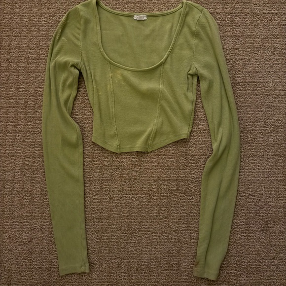 Garage Tops - 💚 Green Long-Sleeve Corset Top – Size XS 💚